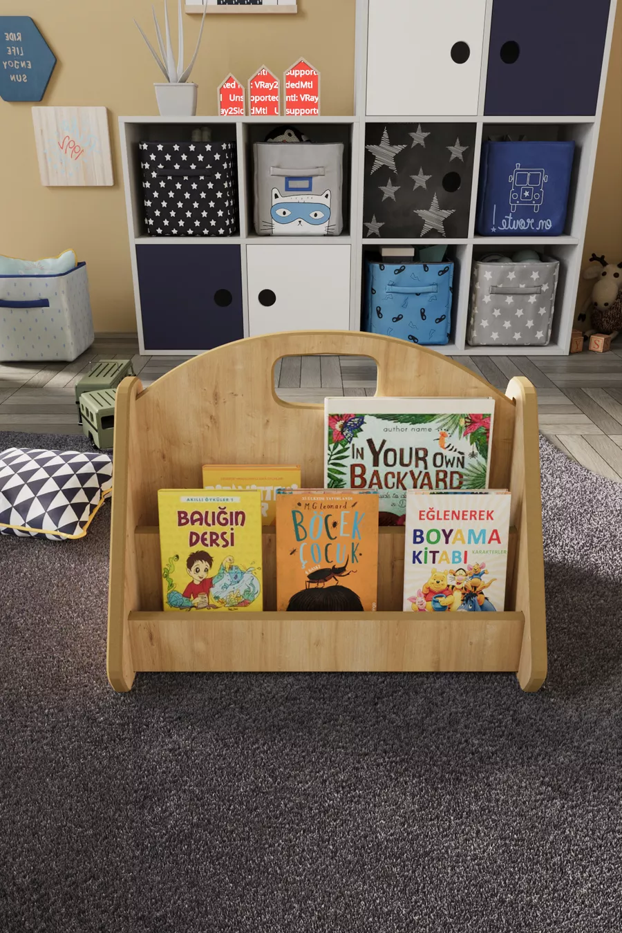 Montessori MDF Children's Bookshelf - Sapphire Oak