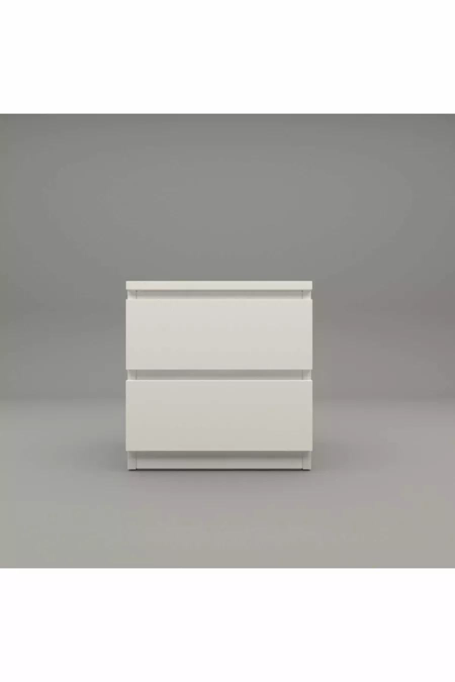 Umut White  cm Nightstand with 2 Drawers