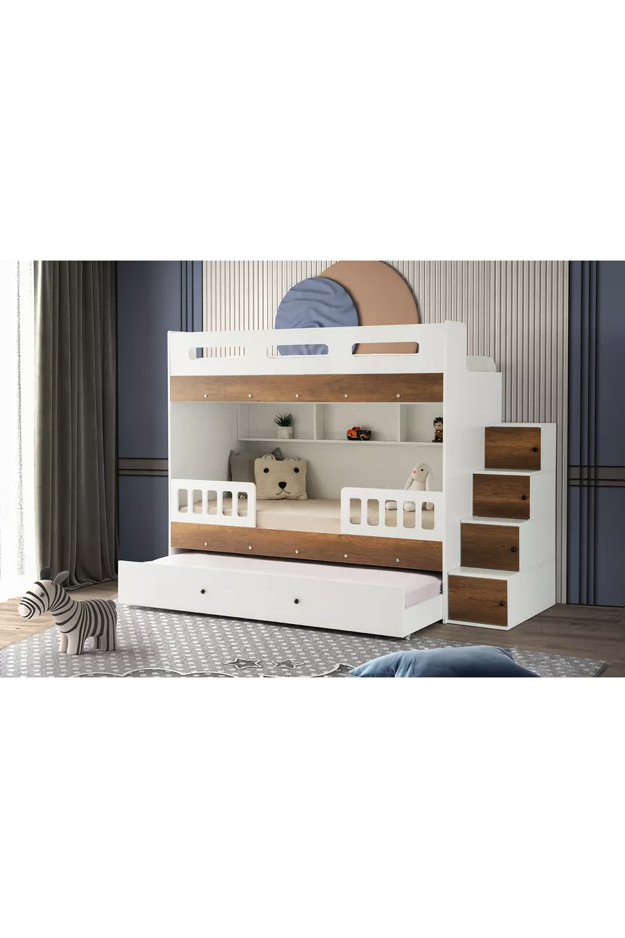 Lit superposé Berlin / 2 pièces avec matelas à ressorts en bambou inclus