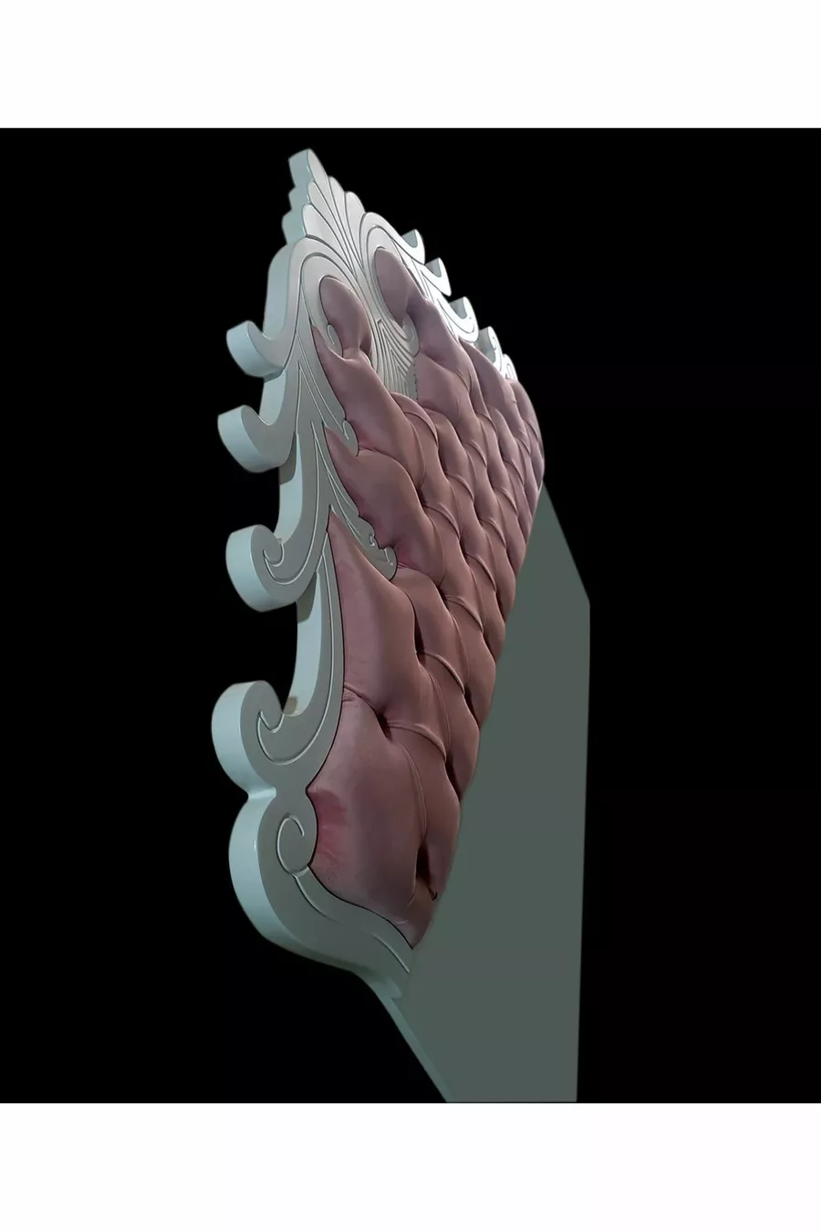 Bed Headboard Lacquered Wood CNC Engraved