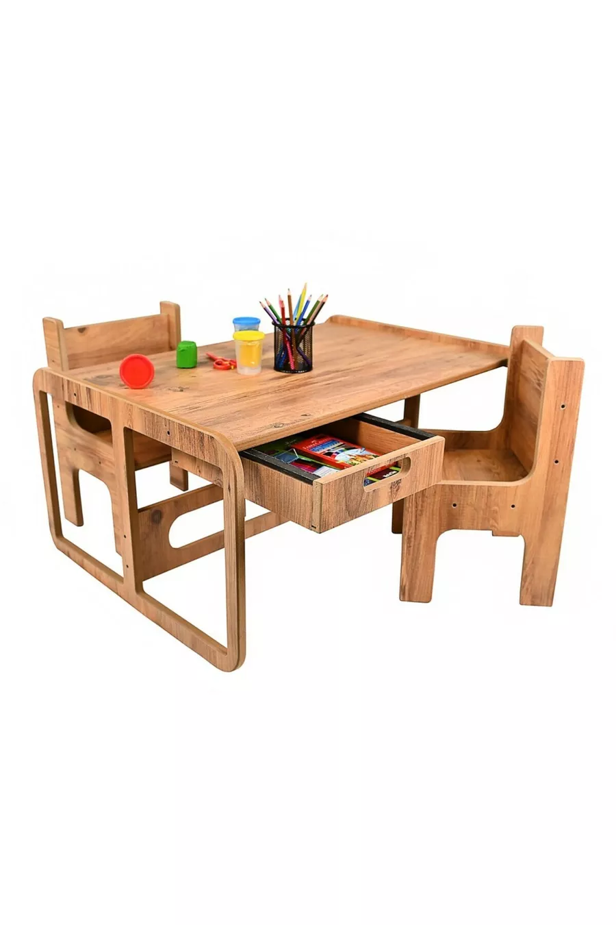 Table de jeux et d'activités pour enfants - Table de travail et de pâte à modeler - 2 chaises - MDF - x x cm