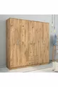 Armoire large Nisa 6 portes 2 tiroirs 7 étagères en pin - 