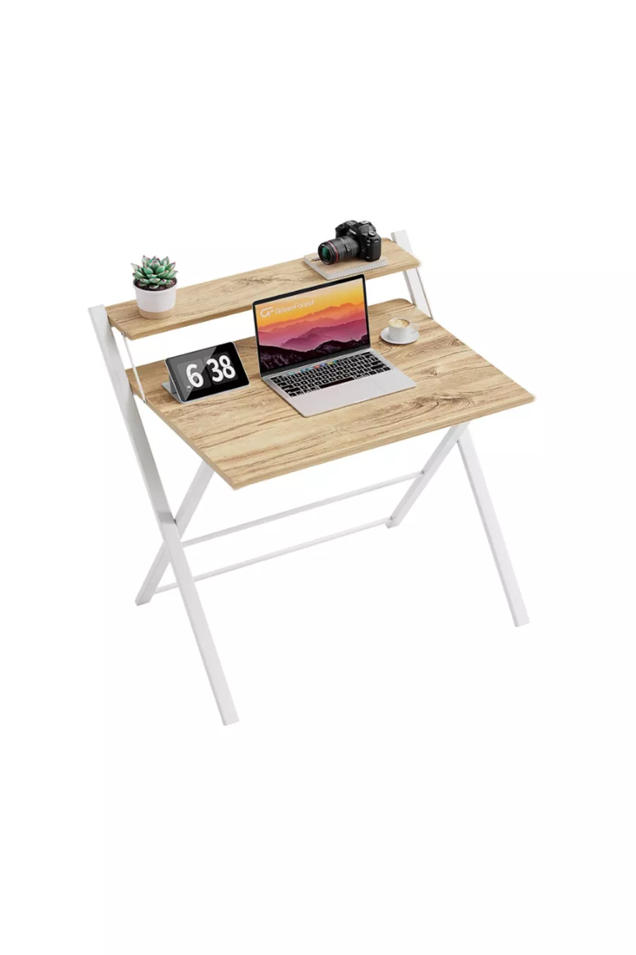 Table d'ordinateur portable élégante et durable avec pieds en métal non vacillants, bureau pliant, table de travail pour ordinateur portable