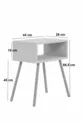 Table de chevet avec étagères sur pieds en bois - Pin Atlantique