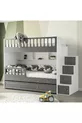 Letto a castello con cassetti Zümrüt, struttura in acciaio, rivestimento in membrana, MDF 100%