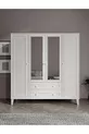 armoire Madrid 4 portes, avec miroir,  étagères, 2 tiroirs (% MDF)