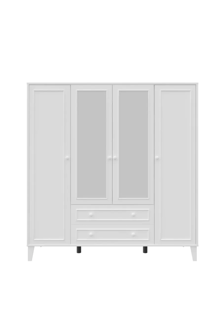 armoire Madrid 4 portes, avec miroir,  étagères, 2 tiroirs (% MDF)