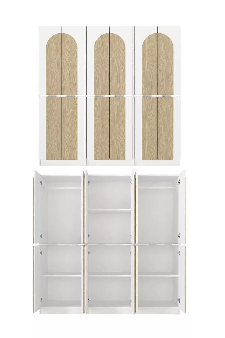 Armoire Poy à 6 portes -  cm H,  cm L - Armoire pour chambre d'enfant et chambre à coucher