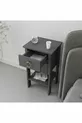 Table de chevet Mandosi Mobilier avec double tiroir, poignées en or anthracite