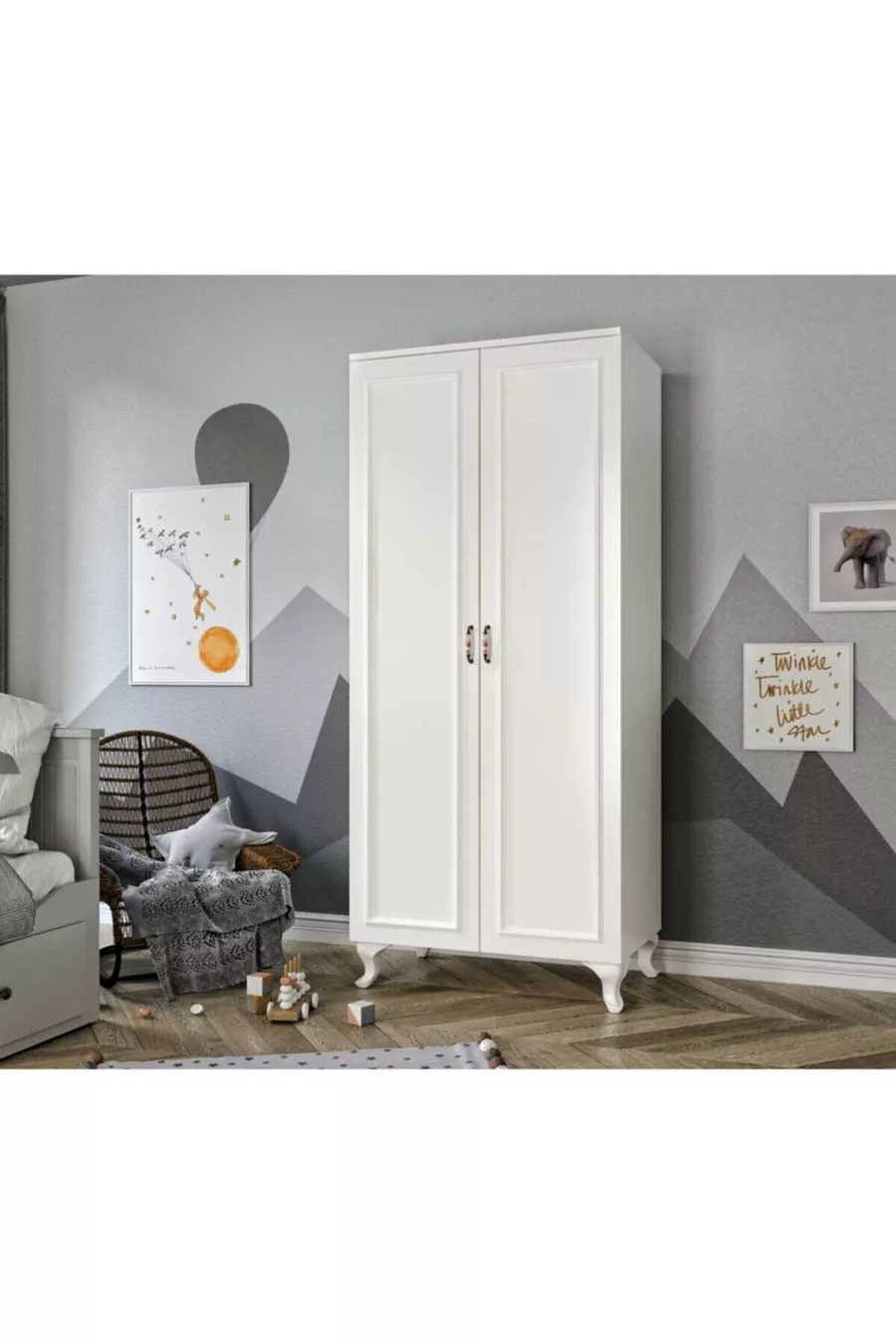 Armoire Country à 2 Portes Kartopu - Placard à Vêtements en MDF de Première Qualité