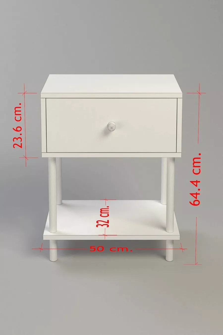Chevet moderne avec étagères et abattant, organiseur de chevet pour chambre à coucher, table d'appoint en bois avec pieds - Anthracite