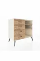 Commode Hyperion 2 étagères 4 tiroirs Pierre de lune-Pin