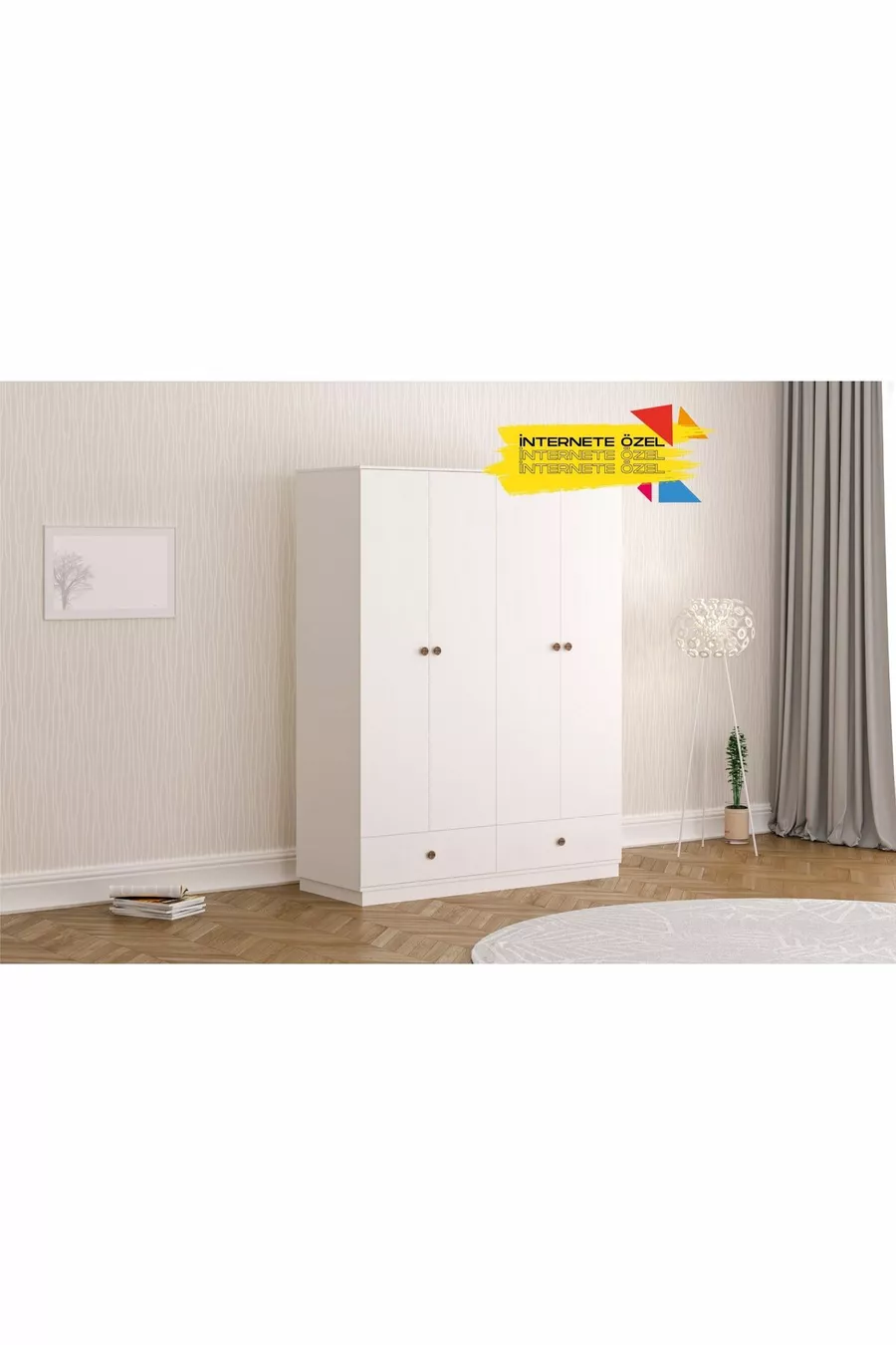 Guardaroba Elif Modern 4 Ante 2 Cassetti