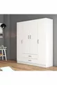 4-Door, 2-Drawer Wide Wardrobe White - 