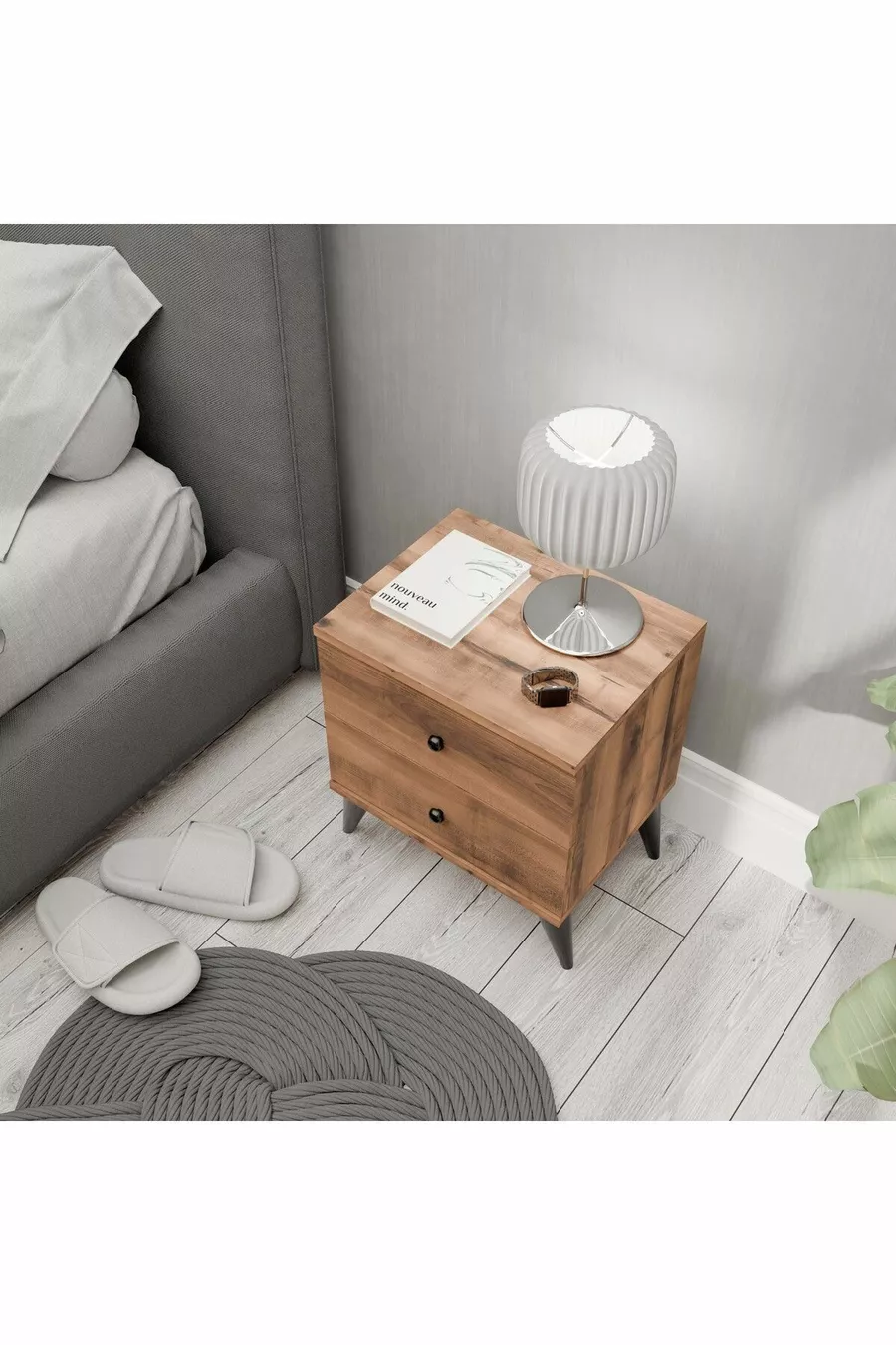 TABLE DE CHEVET MONA 2 TIROIRS HAT