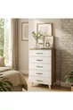 Commode Cemre à 5 tiroirs Blanc-Noyer