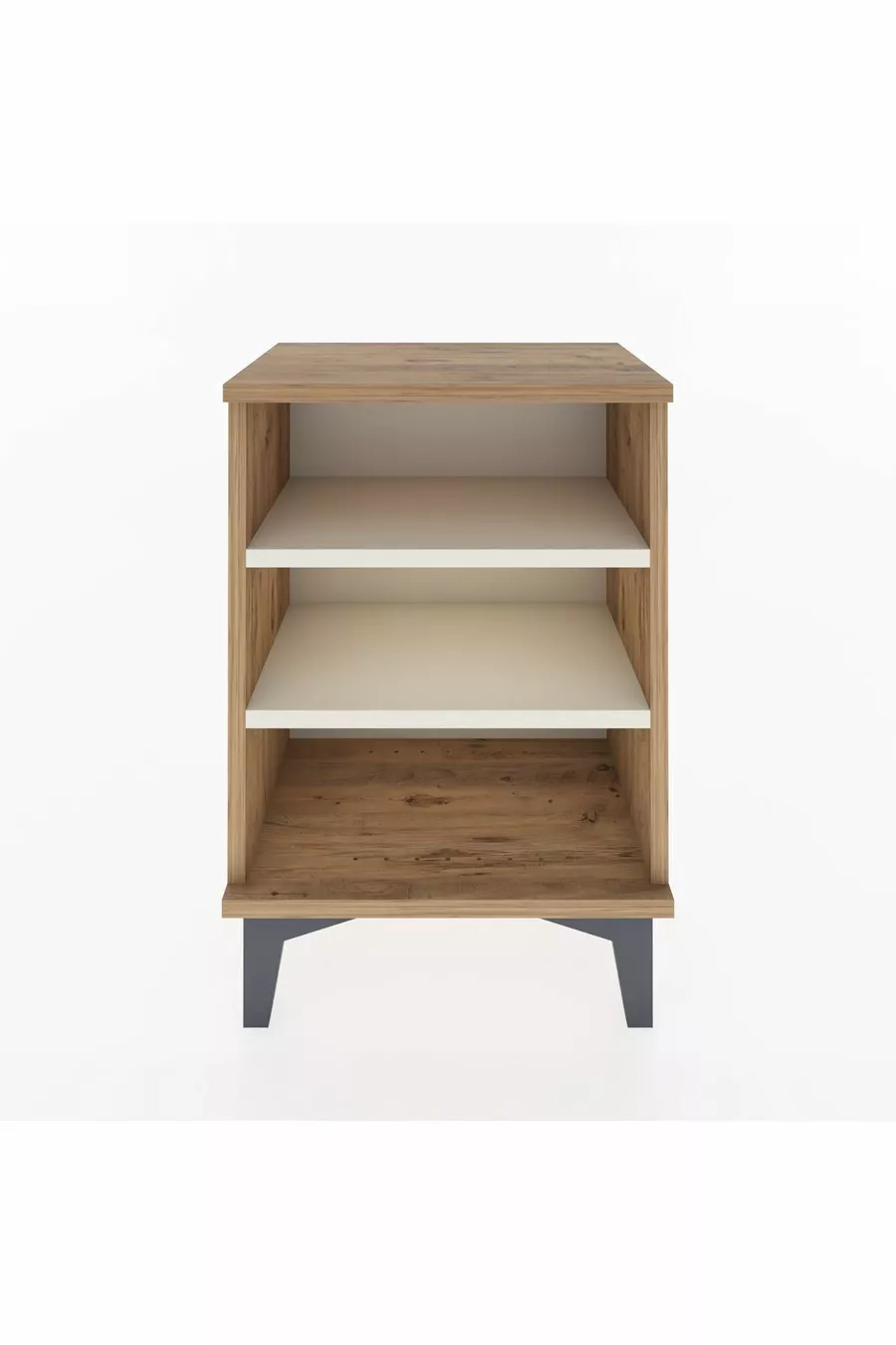 Arges Nachtkastje met 2 planken, dennen- en kalksteenkleur