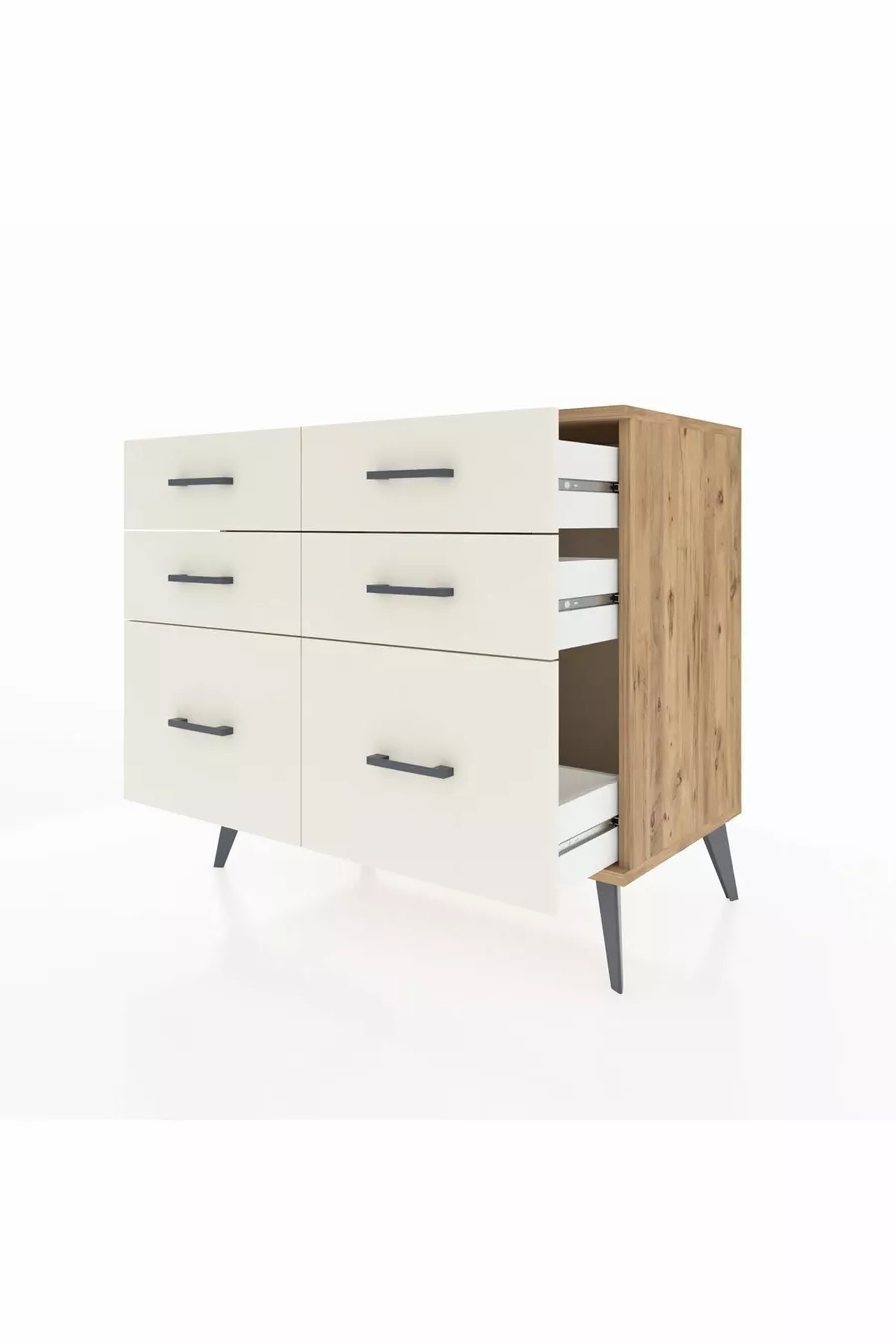 Commode Hyperion 6 tiroirs Pin-Pin / Pierre de lune