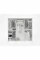 Ensemble de chambre à coucher complet en MDF Sport avec 6 portes, anthracite-blanc, incluant le sommier