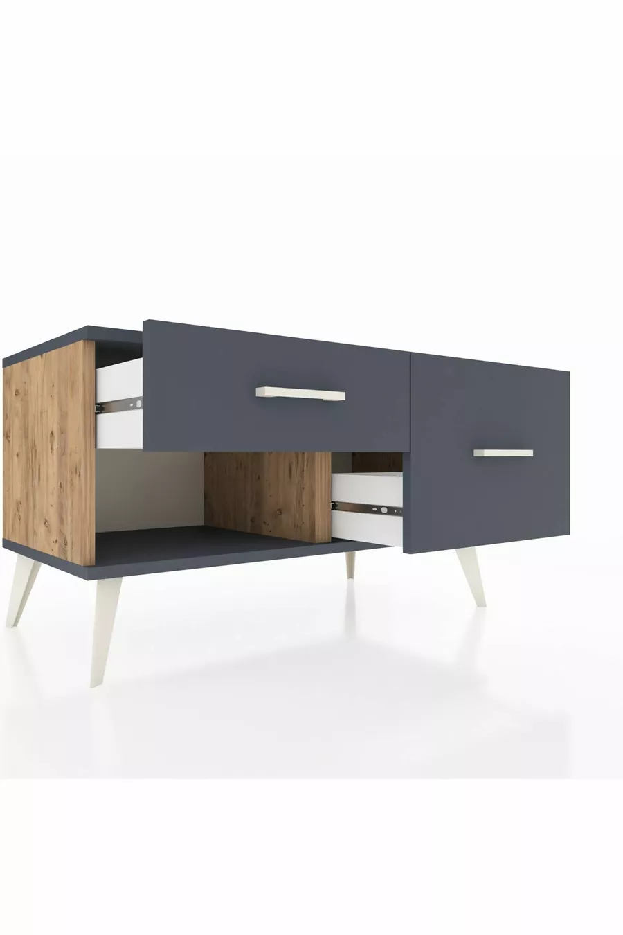 Commode Hyperion 2 tiroirs Pin-Anthracite
