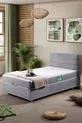 Sofia Single Bed Base and Headboard Comfort Mattress Set Light Gray