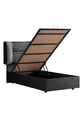 Set double Lisbon, ensemble tête de lit pour lit simple, anthracite