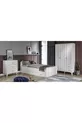 Ensemble de chambre Kartopu Country - Armoire à 3 portes, Lit superposé, Commode à 3 tiroirs, entièrement en MDF