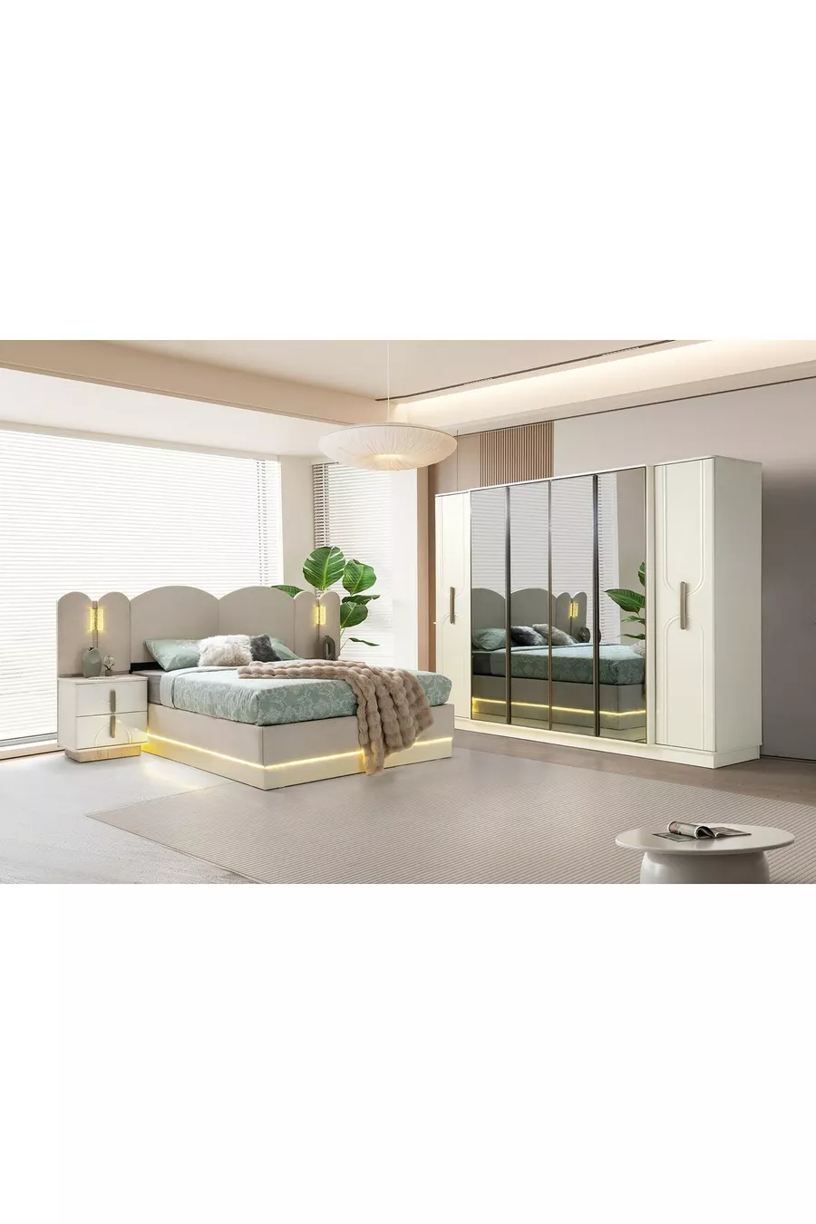 Ensemble de chambre à coucher Milano en MDF