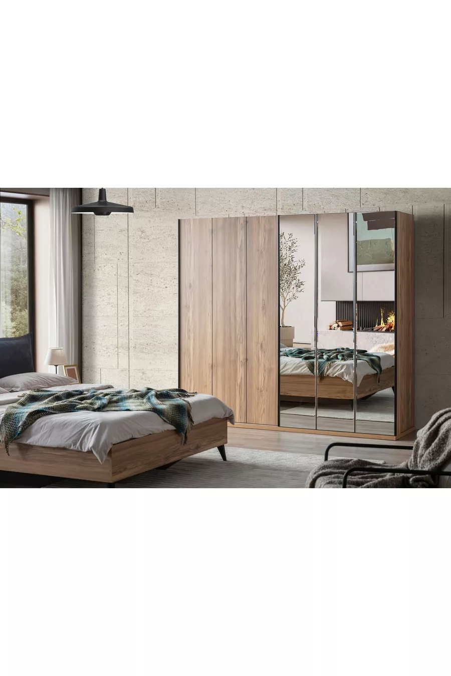 ENSEMBLE DE CHAMBRE À COUCHER ETİ, AVEC PORTES COULISSANTES