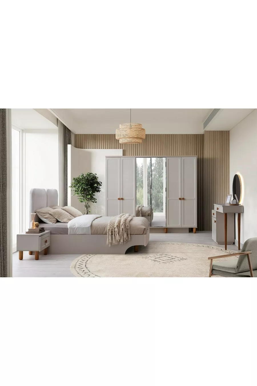 ENSEMBLE DE CHAMBRE À COUCHER KUMRU À BASE MDF