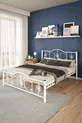Pero Double Bed Wrought Iron Metal Bed White