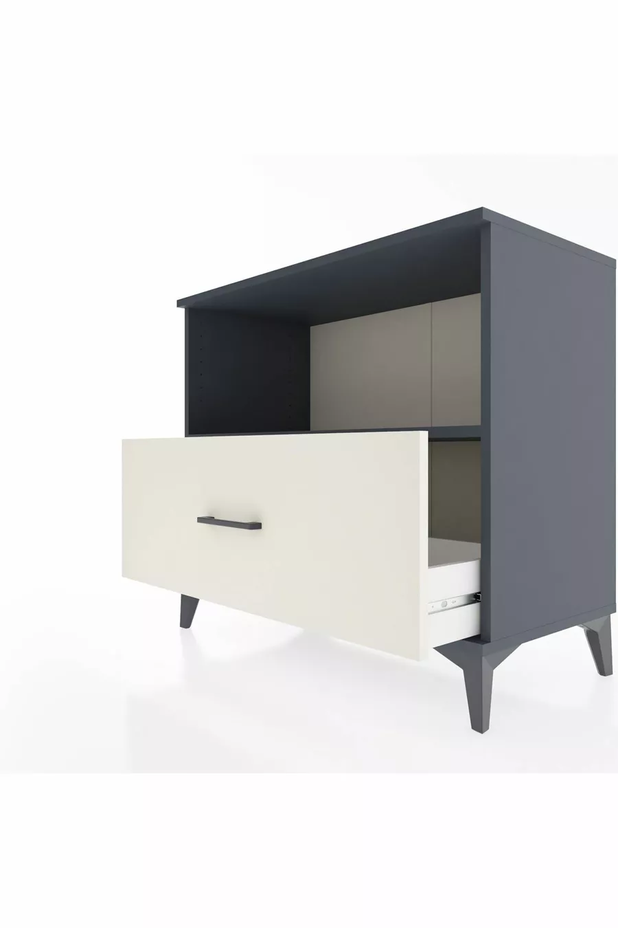 Hyperion Dresser Single Shelf Single Drawer Anthracite-Aquamarine