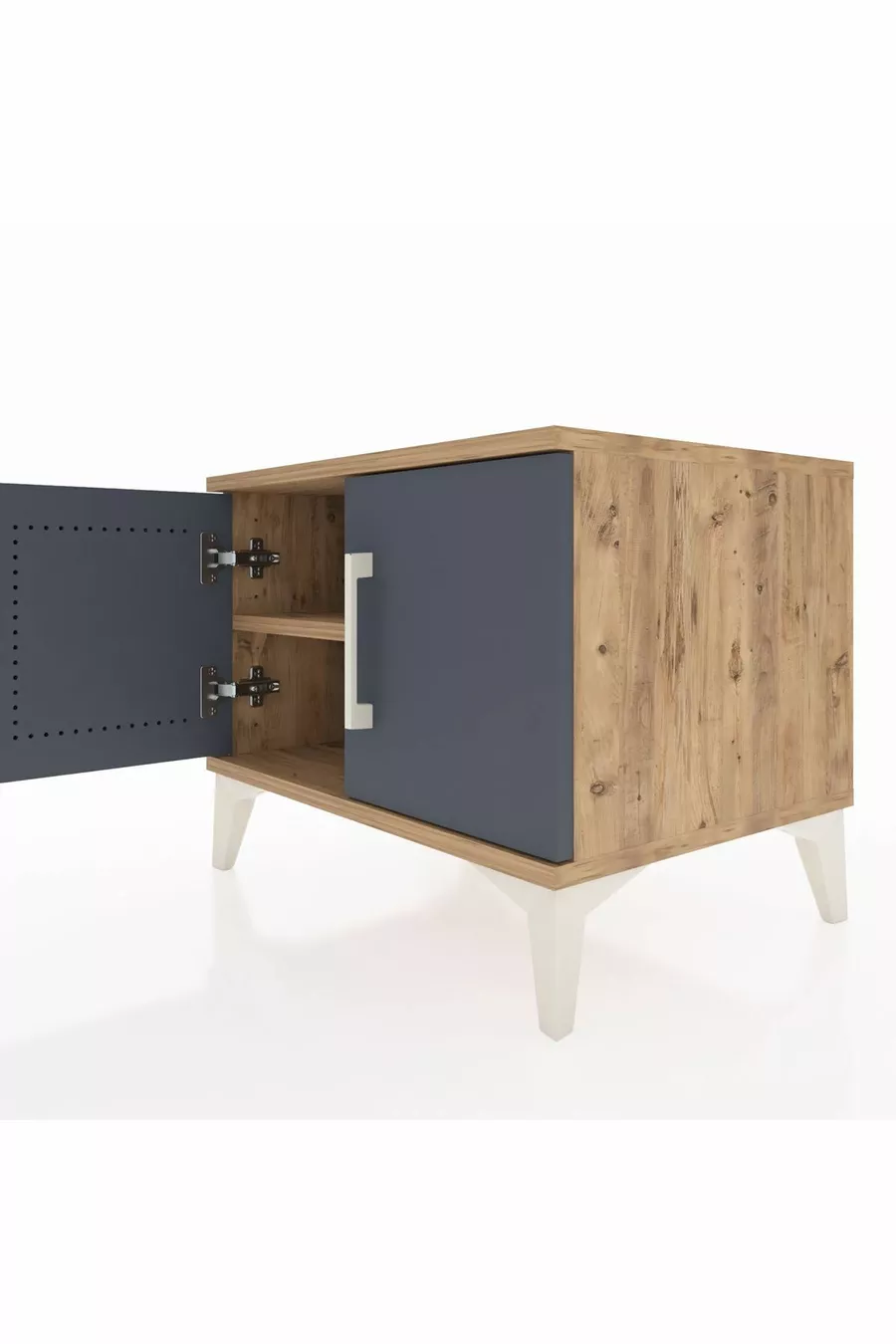Commode Hyperion avec une étagère et 2 portes, Pin-Anthracite