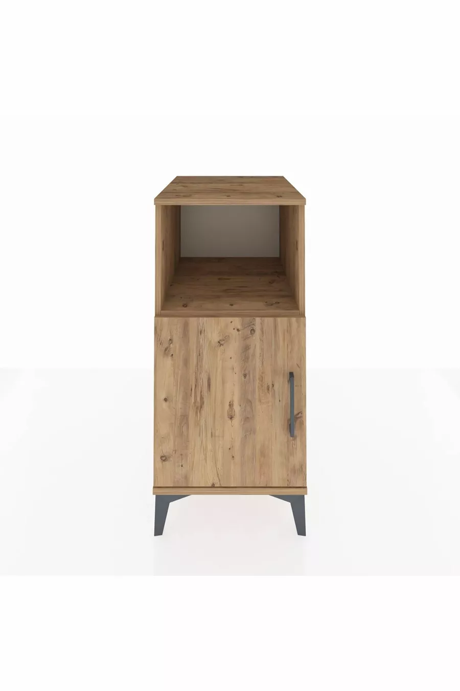 Kronos Nightstand with 2 Shelves and 1 Door Pine-Pine