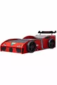 Bed op wielen, Speedy bed met opberglade en windscherm op wielen - Rood