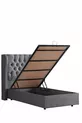Riga Double Set, Single Bed Base and Headboard Set, Grey