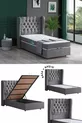 Riga Double Set, Single Bed Base and Headboard Set, Grey
