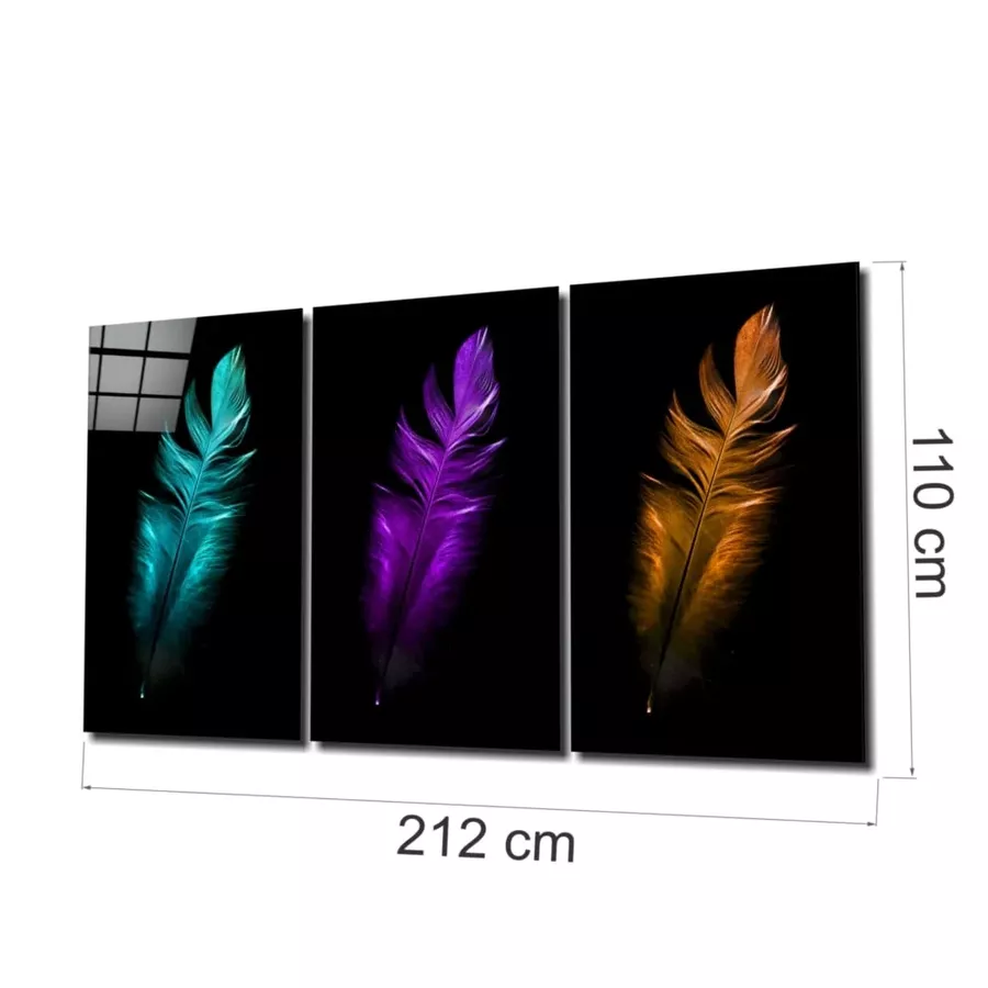 Peinture sur verre méga de plumes d'oiseau