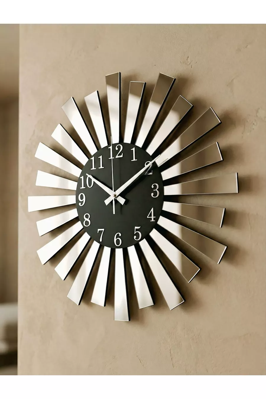 Horloge murale de maison en édition limitée pour le Nouvel An, modèle piano en plexiglas miroir argenté noir