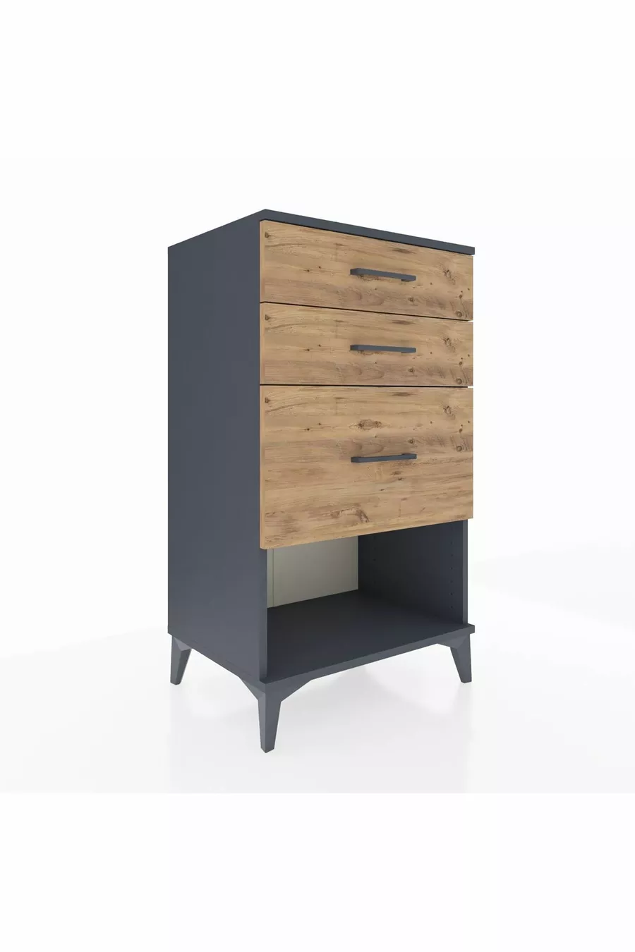 Hyperion Commode 3 Lades Antraciet-Naaldhout