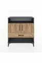 Commode Arges 3 étagères 1 tiroir 2 portes Anthracite-Épicéa