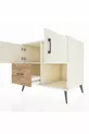 Commode Kronos à 2 étagères, 1 tiroir, 2 portes, Pierre de lune/Pierre de lune/Pin