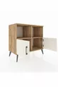 Commode Hyperion 2 étagères 2 portes Pin-Ambre/Pin