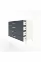Commode Hyperion 4 tiroirs Pierre de lune-Anthracite