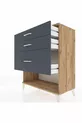 Hyperion Kommode mit 3 Schubladen Kiefer-Anthrazit