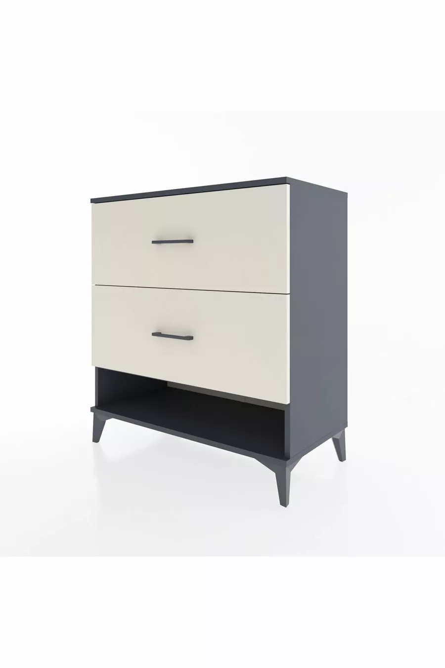 Commode Hyperion 2 tiroirs Anthracite-Pierres de lune