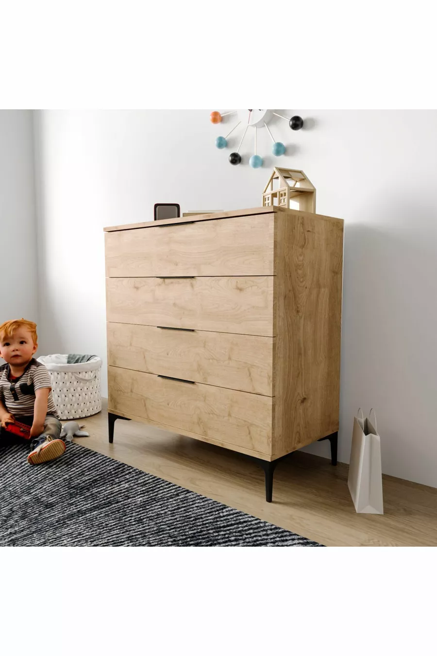 Commode panier ADEN 4 tiroirs