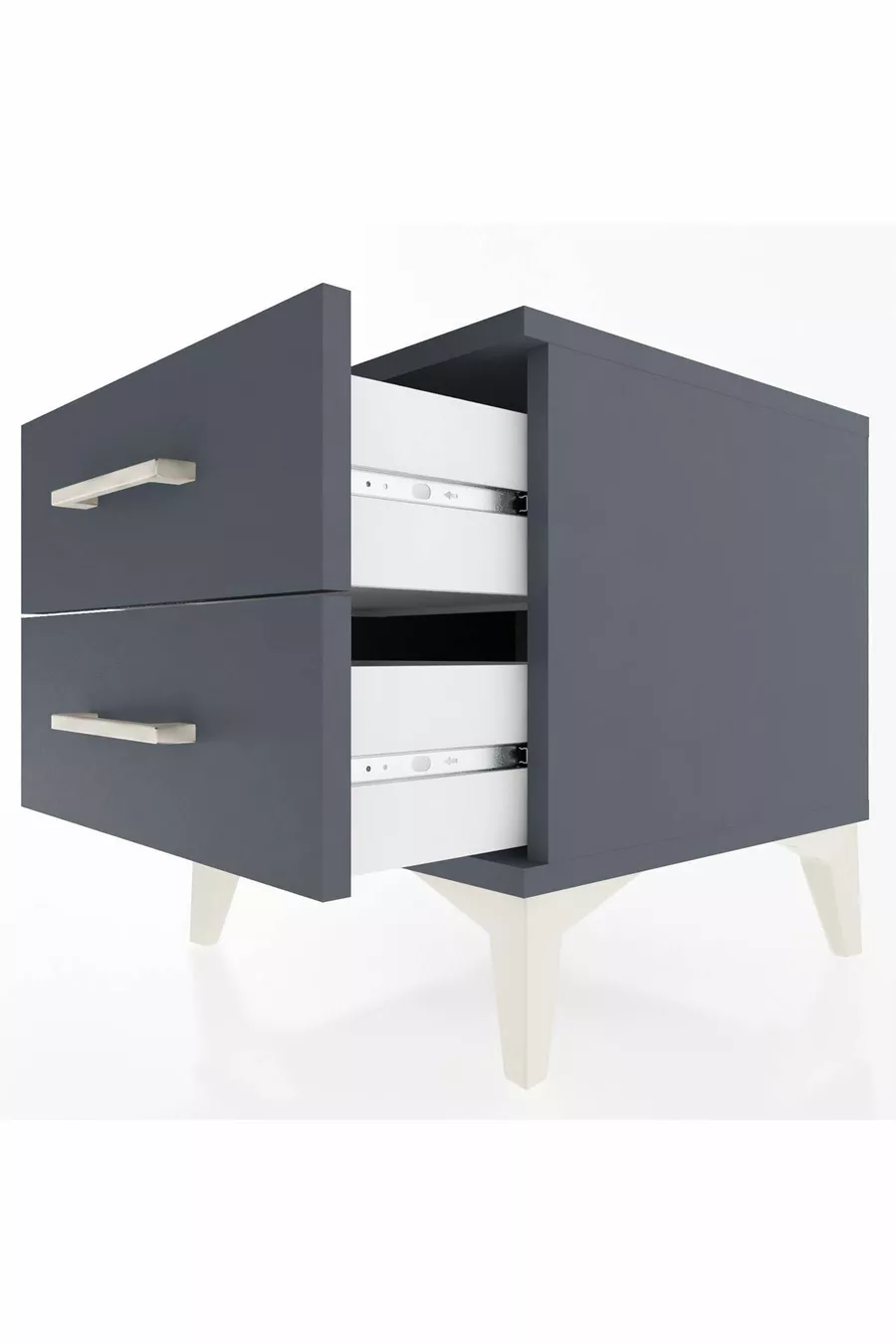 Chevet Hyperion 2 tiroirs Anthracite-Anthracite