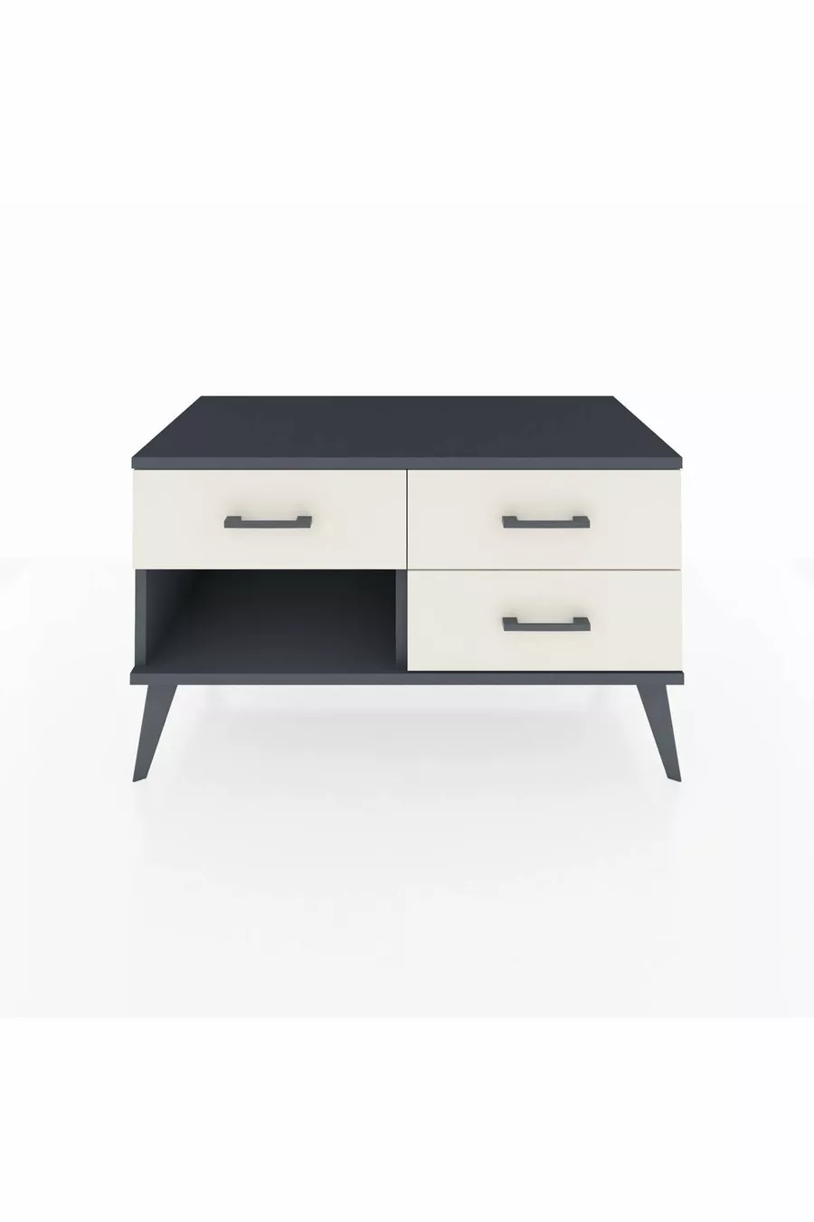 Commode Hyperion 3 tiroirs Anthracite-Anthracite/Pierre de lune