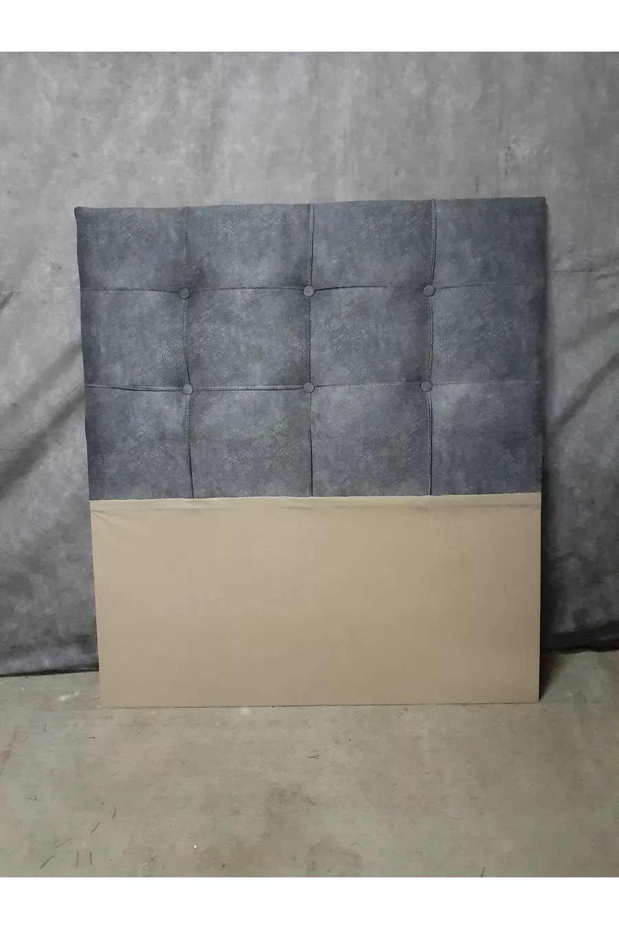 Tête de lit de base X Carré capitonné Anthracite Fumé